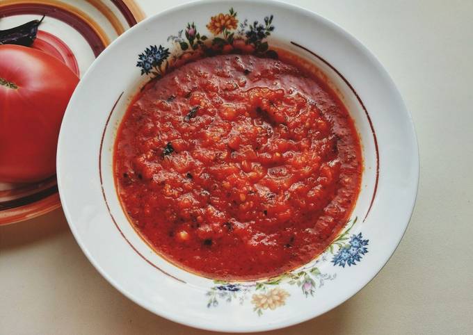 Томатный соус из свежих помидоров и бальзамического уксуса