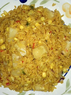 A picture of Yellow rice Salad with Pineapples.