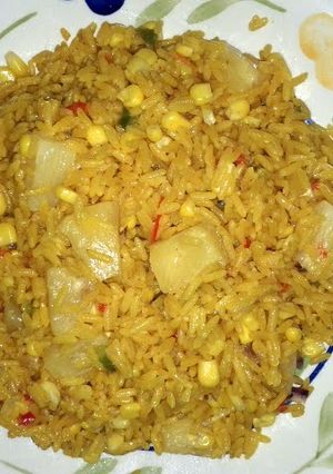 A picture of Yellow rice Salad with Pineapples.