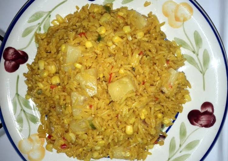 Recipe of Super Quick Homemade Yellow rice Salad with Pineapples