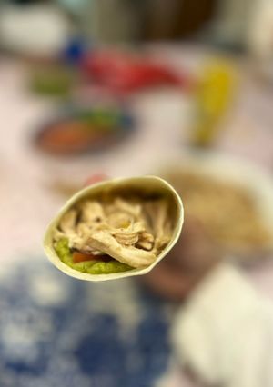 Una foto de Fajitas de pollo asado de aprovechamiento