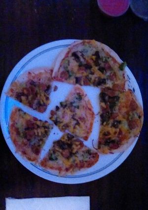 A picture of Tortilla pizzas🍕🍕.