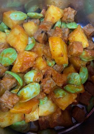 Foto resep Tumis kentang pete pedas vegetarian