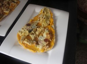 Una foto de Tortilla al microondas con ajonesa de zanahoria