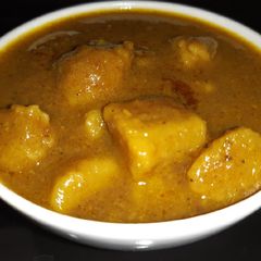 A picture of Rajasthani dish gatte ki sabzi.