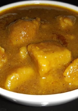 A picture of Rajasthani dish gatte ki sabzi.