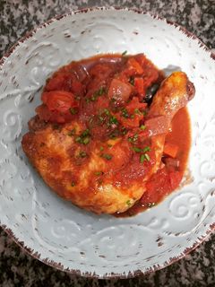 Una foto de Pollo a la cazadora