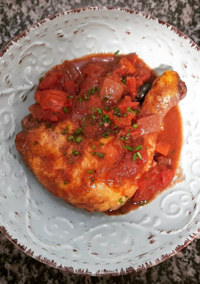 Una foto de Pollo a la cazadora