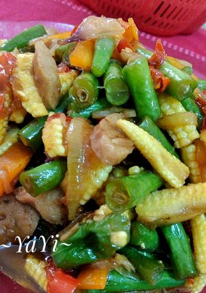 Foto resep Tumis sayuran bakso pedes simpel
