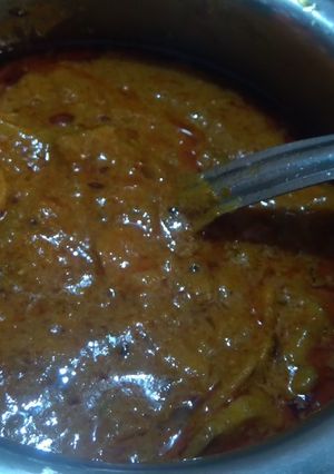 A picture of Mushroom masala curry.