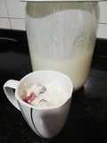 Kumis natural con fresas y avena