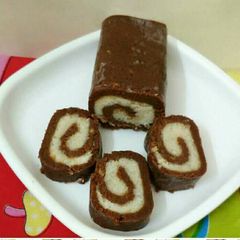 Chocolate Swiss roll A picture of Chocolate Swiss roll.