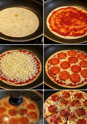 Una foto de Pizza en tortilla