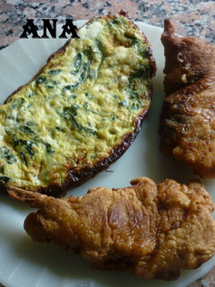 Una foto de Omelette de relleno de acelga