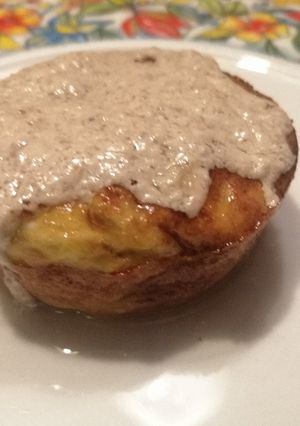 Foto di Tortino ai cardi con crema di bagna cauda (no ricetta originale)