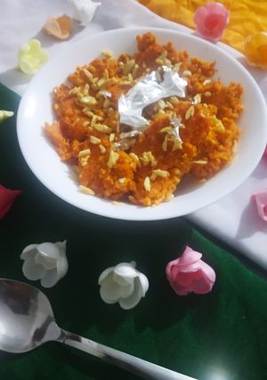 A picture of Carrot Sandesh(GajerSandesh).
