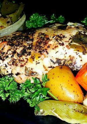 A picture of Mike's French Farmers Market Garlic Chicken Breasts.