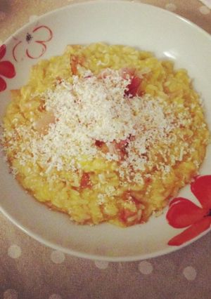Foto di Risotto con zucca, speck e ricotta affumicata