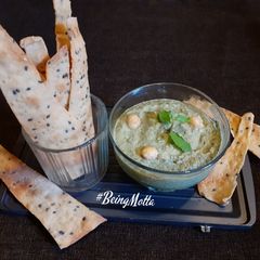 A picture of Lavash with Minty Dip.