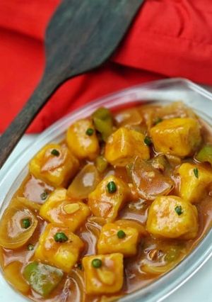 A picture of Chilli paneer.