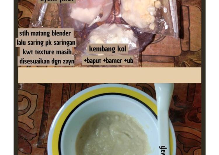 Cara Membuat Bubur jagung + ayam fillet + k.kol + buncis mpasi 6mo simple yang Enak