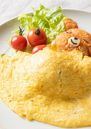 A picture of Kawaii♥ Sleeping Bear Omurice(Omelette with Fried Rice).