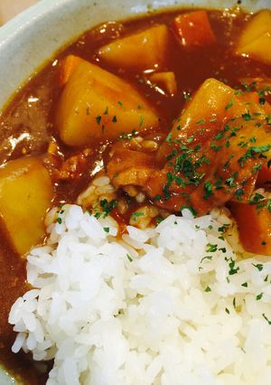 A picture of Basic Pressure Cooker Curry Rice.