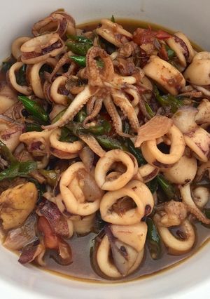 Foto resep Tumis cumi basah cabe ijo