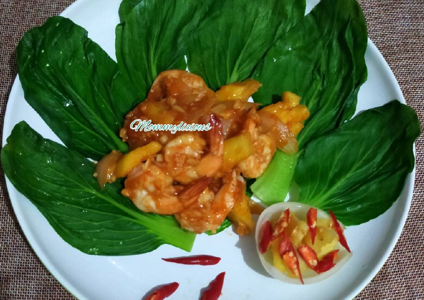 Udang asam manis dan pokcoy Mommylicious