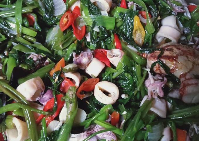 Panduan Memasak Resep Tumis kangkung cumi asin