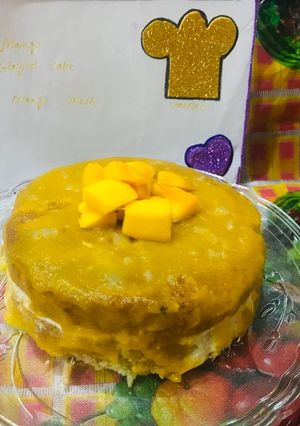 A picture of Mango glaze cake.