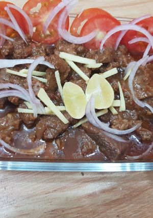 A picture of Pishawari namkeen ghosht.