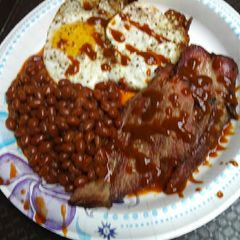 A picture of Brunch with twice cooked Crispy Pork.