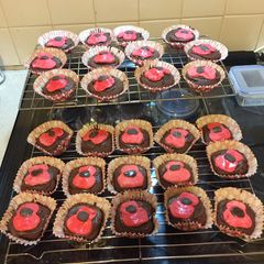 Chocolate Poppy cakes A picture of Chocolate Poppy cakes.