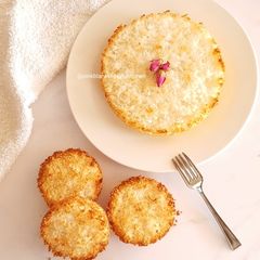 Traditional 4-ingredient Baked Coconut Bites A picture of Traditional 4-ingredient Baked Coconut Bites.