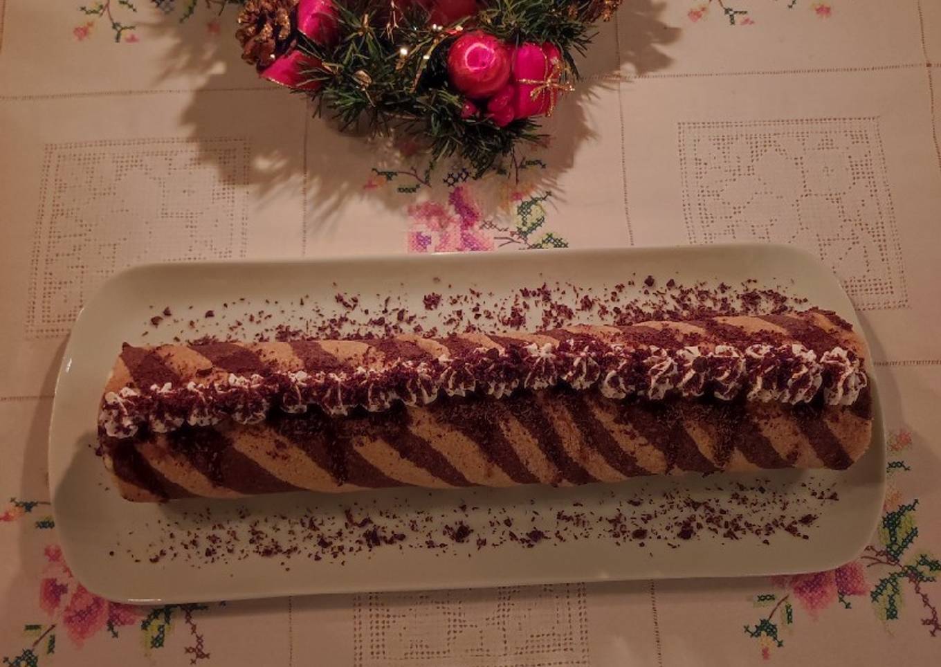 Bûche chocolat passion mangue