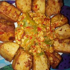 Awara with egg souce A picture of Awara with egg souce.