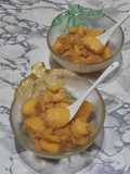 Mango flambeado con coco