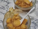 Mango flambeado con coco