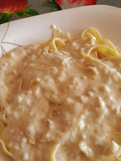 Una foto de Tallarines a la carbonara thermomix