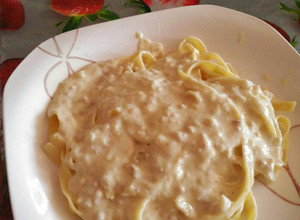 Foto principal de Tallarines a la carbonara thermomix