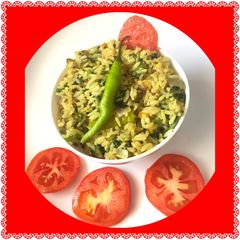 A picture of Palak rice.