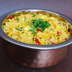A picture of Corn Bell pepper pulav.