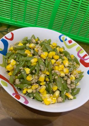 Foto resep 21. Tumis buncis jagung ayam cincang (diet)