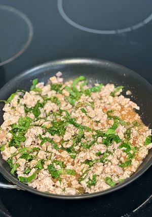 A picture of Laab chicken - a Thai classic.