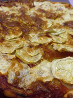 Una foto de Pizza de calabacín