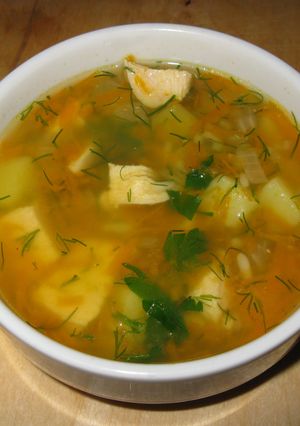 Фото Быстрый,насыщенный куриный супчик.