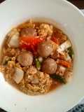 Oseng-oseng sawi putih bakso telur simple