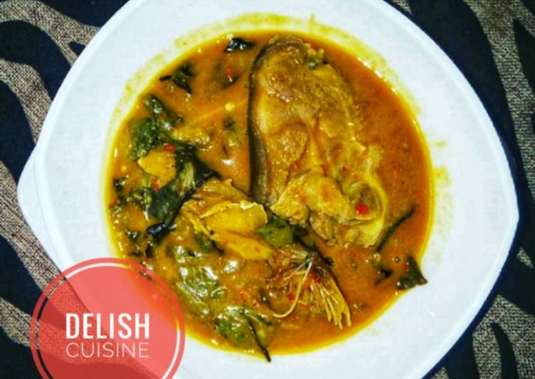 Recipe of Ultimate Oha soup with goat meat and stockfish