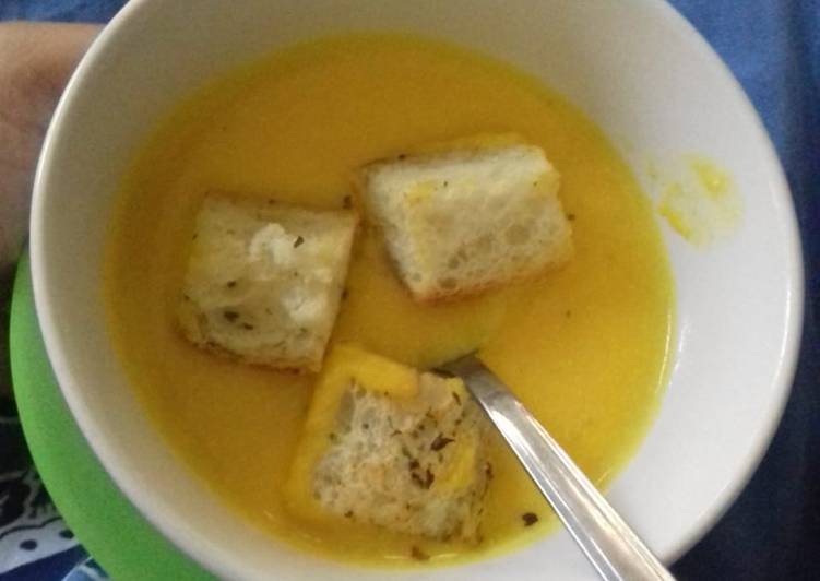 Bagaimana Membuat Pumkin cream sup simple Anti Gagal